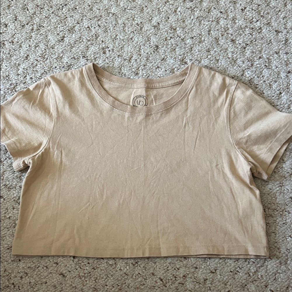 Urban Outfitters Tan Crew Neck Tee